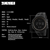 1251 Multifunction Watches Alarm Clock Chrono 5Bar Waterproof Digital Watch Reloj Hombre Outdoor Men Sport Watch